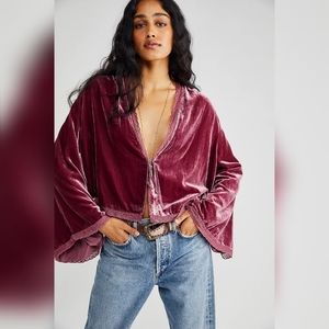 NWT Free People Velvet Bed Jacket